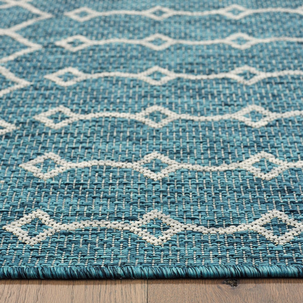 2' X 3' Blue And Gray Indoor Outdoor Area Rug