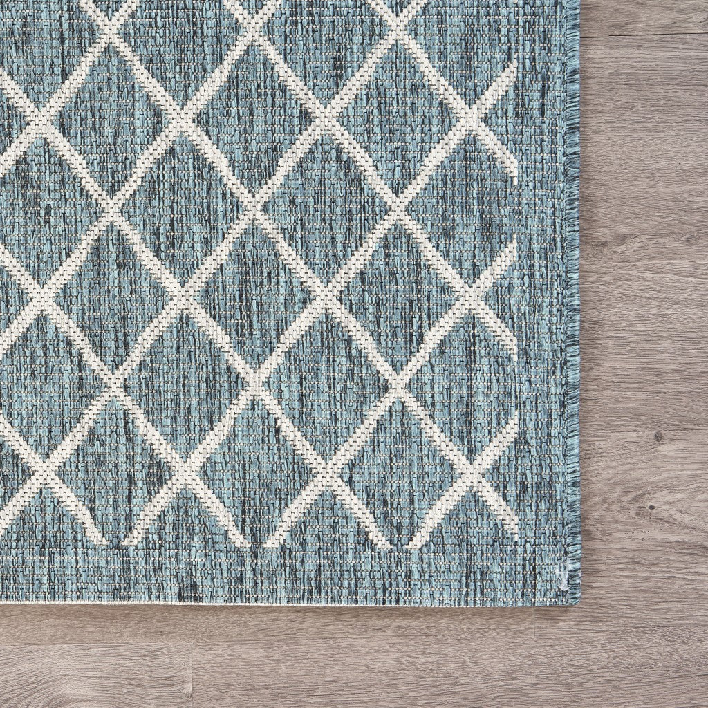 2' X 3' Blue And Gray Indoor Outdoor Area Rug