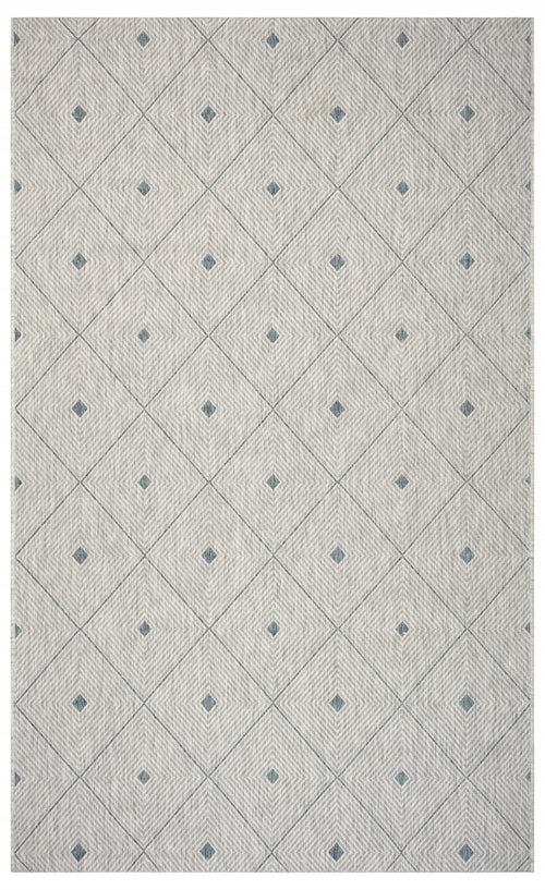 2' X 3' Blue And Gray Indoor Outdoor Area Rug