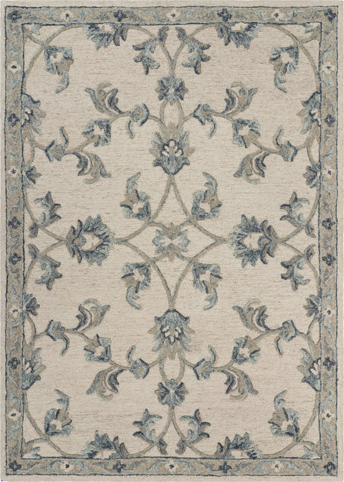 5' X 7' Light Blue Wool Hand Tufted Area Rug