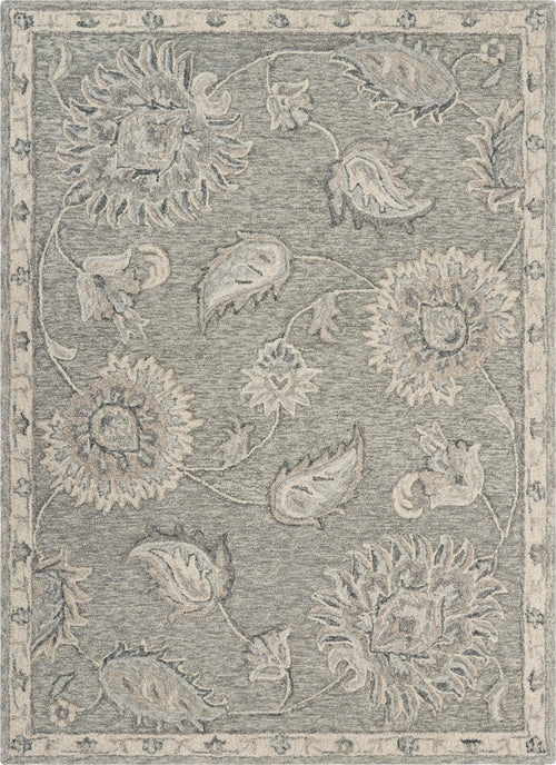 5' X 7' Gray Wool Hand Tufted Area Rug