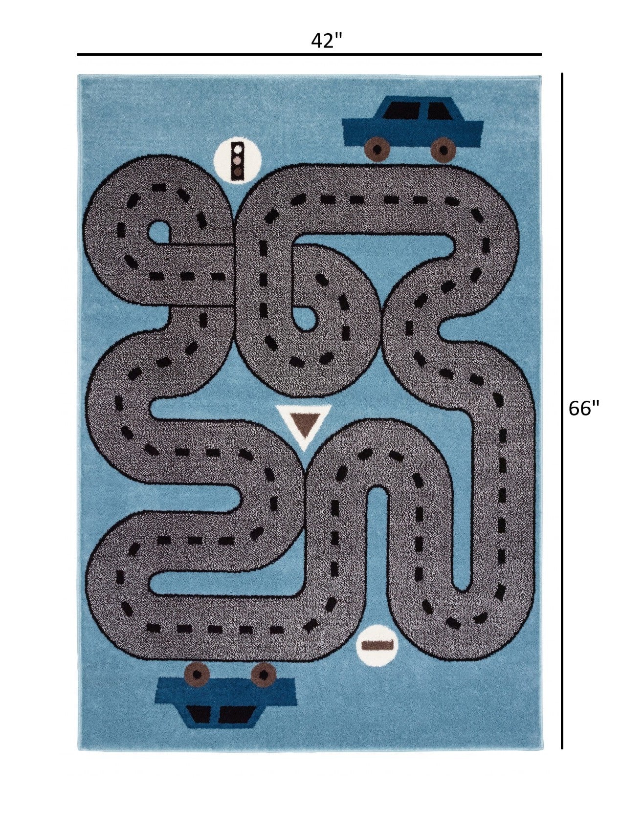 4’ x 6’ Blue Imaginative Racetrack Area Rug