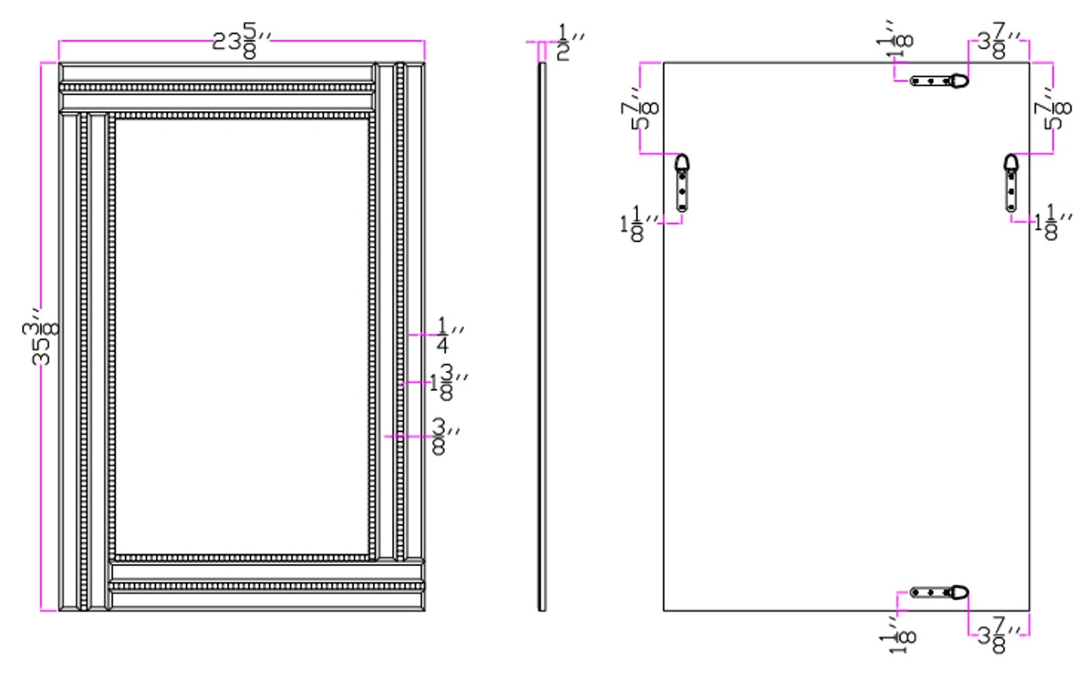 Silver Rectangle Accent Glass Mirror