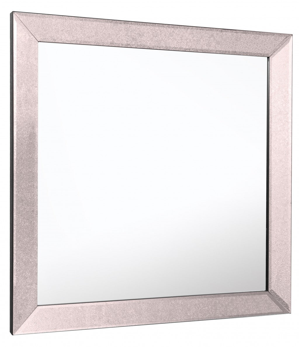 Gray Square Accent Glass Mirror