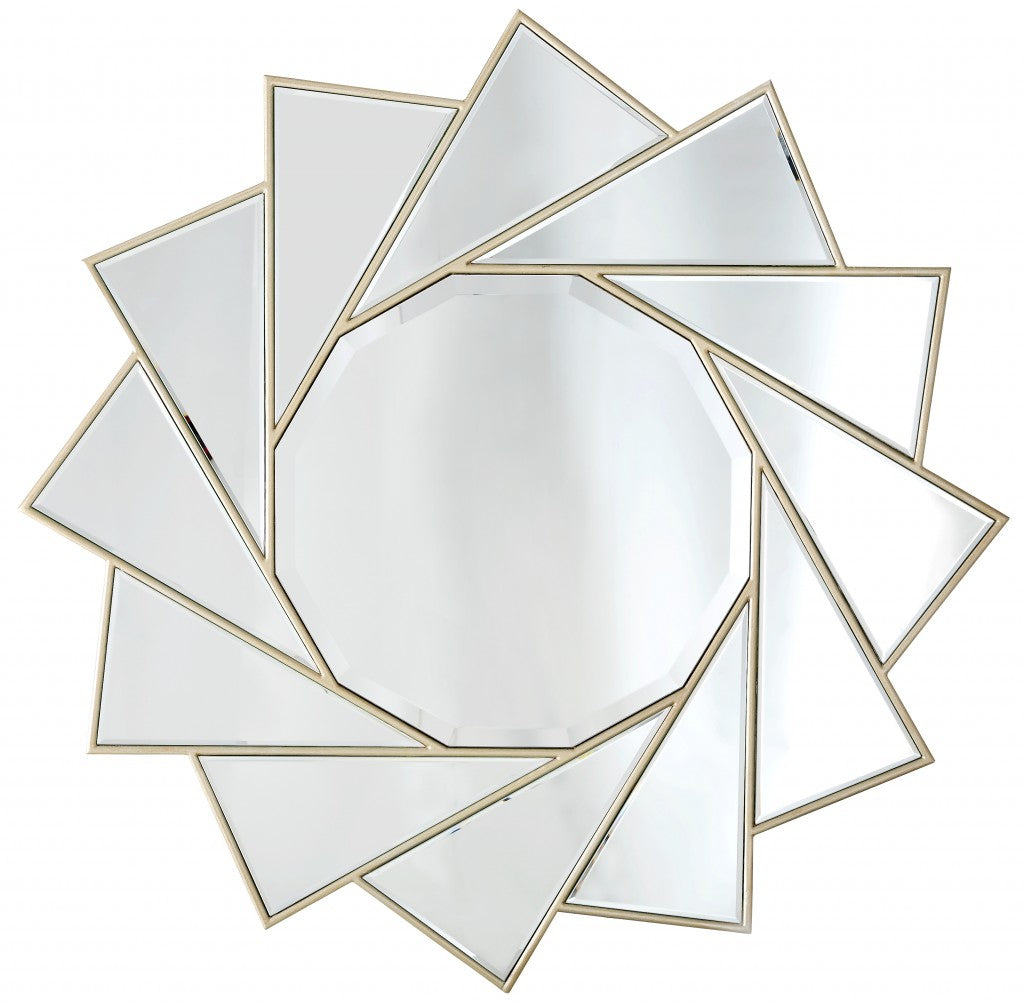 Gold Sunburst Accent Metal Mirror