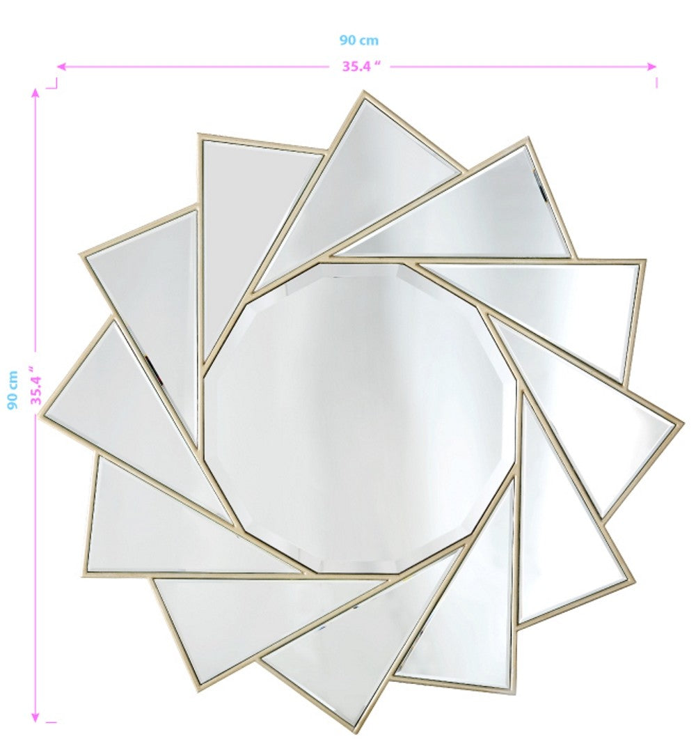 Gold Sunburst Accent Metal Mirror