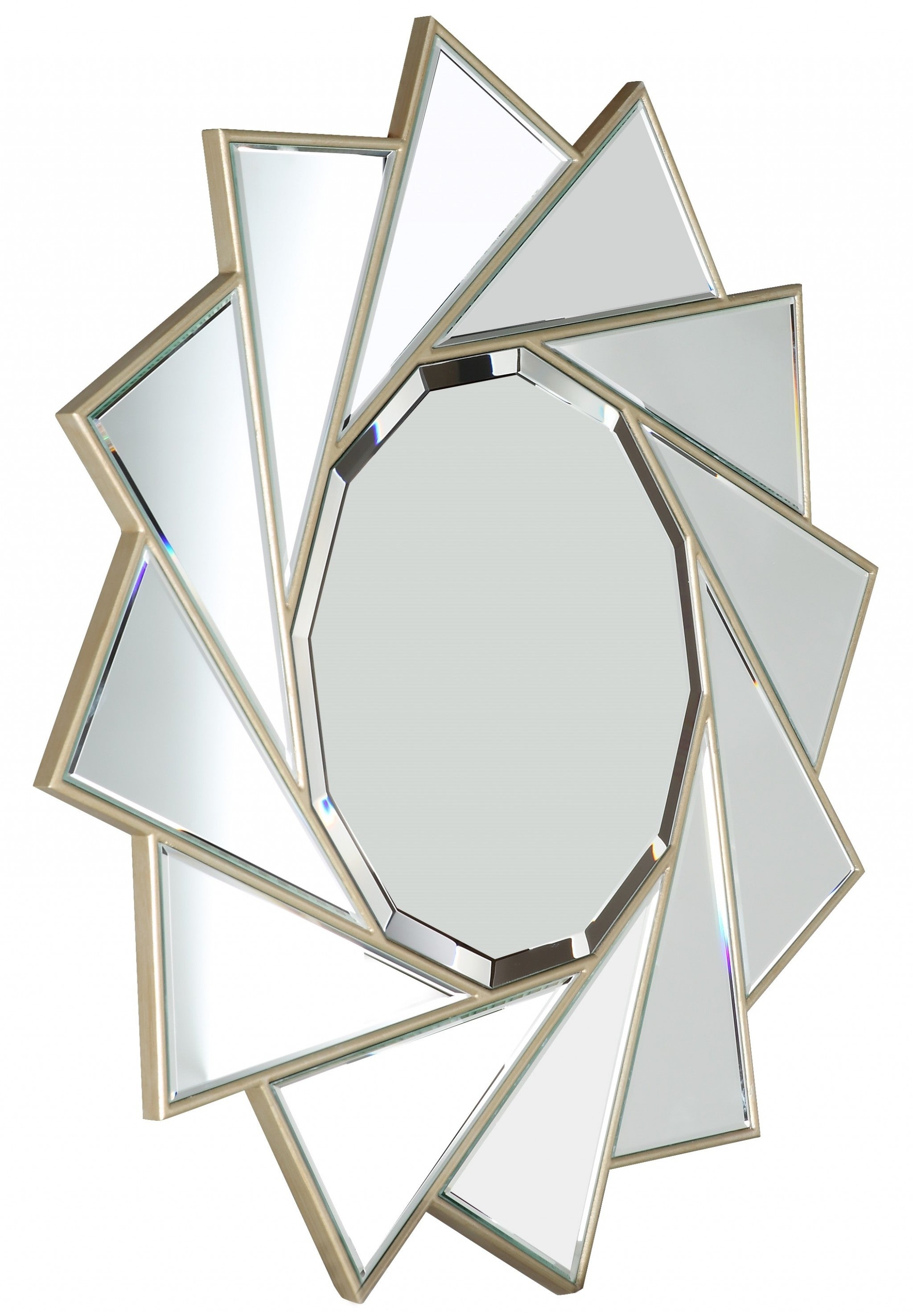 Gold Sunburst Accent Metal Mirror