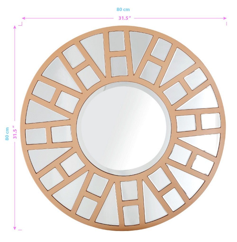 Gold Round Accent Metal Mirror