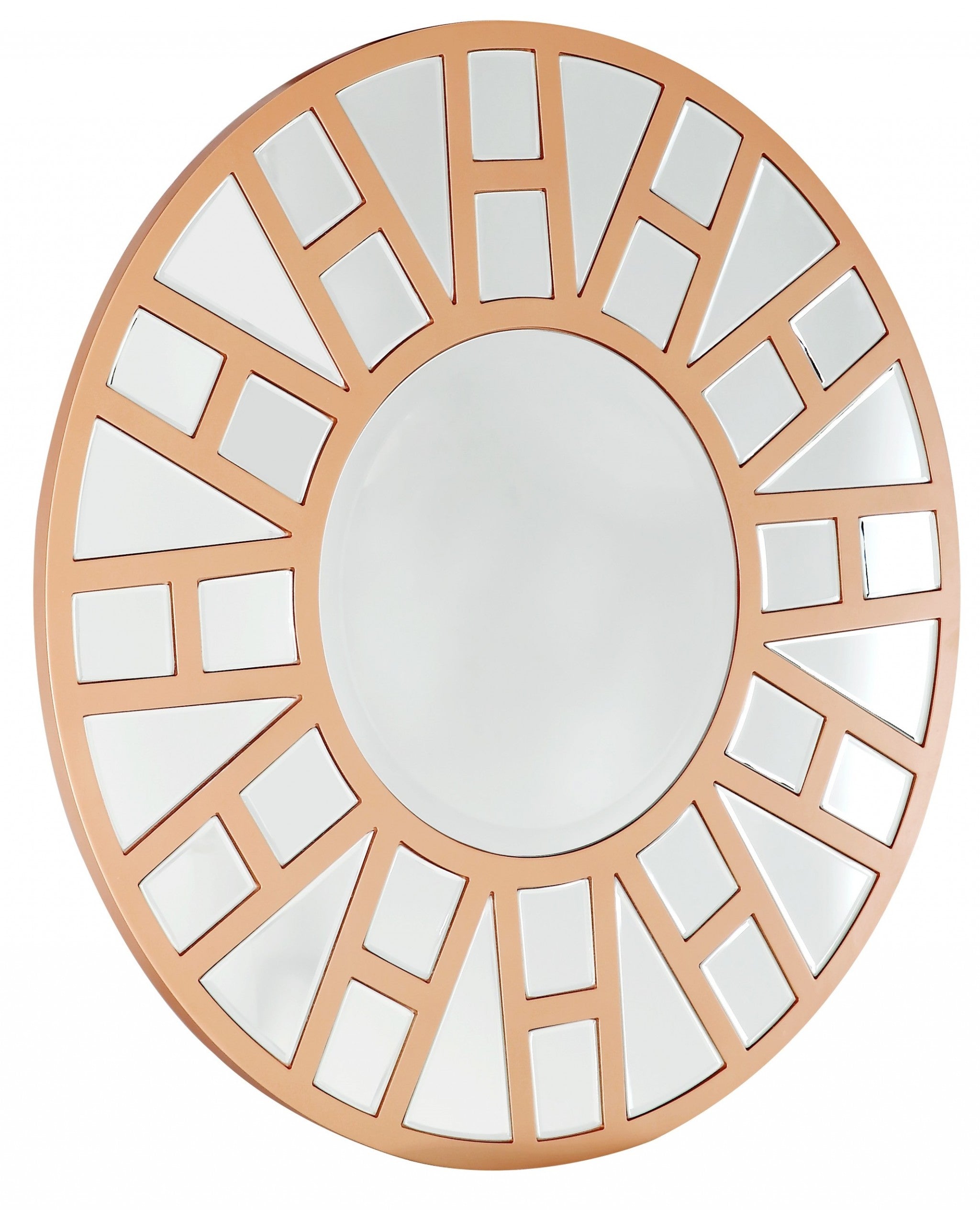 Gold Round Accent Metal Mirror