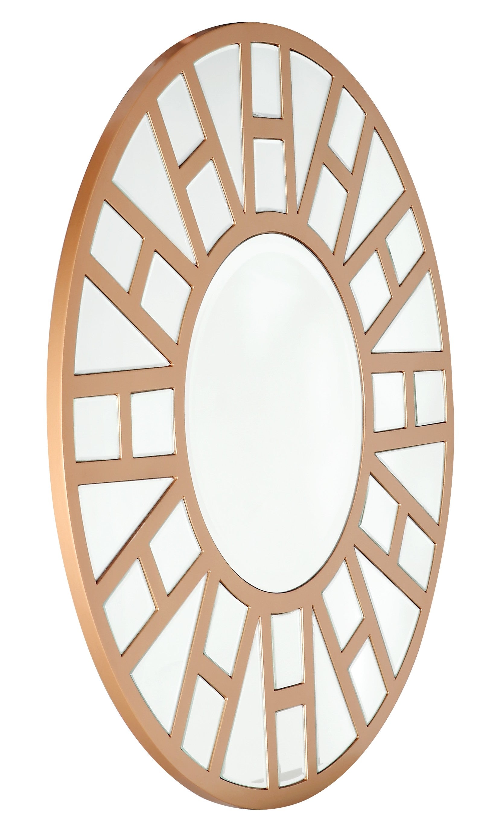 Gold Round Accent Metal Mirror