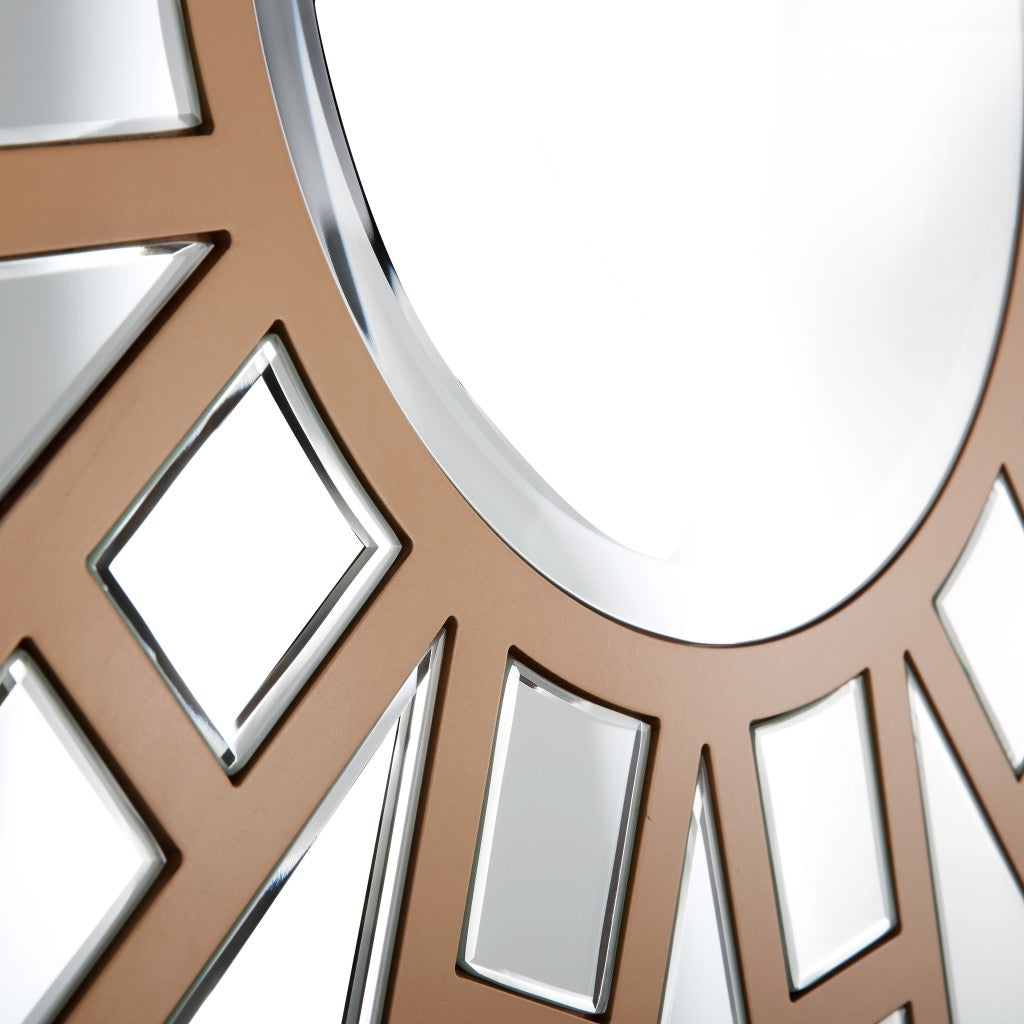 Gold Round Accent Metal Mirror