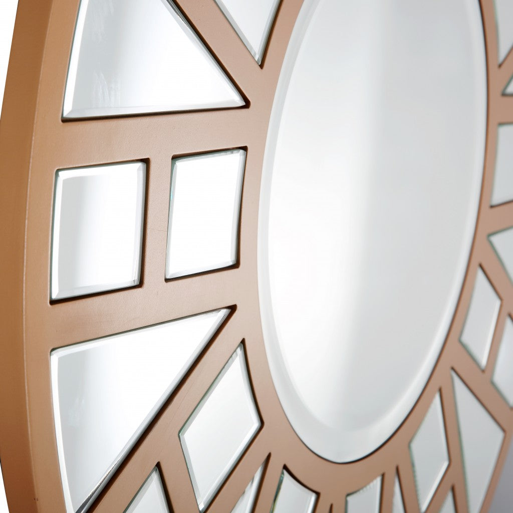 Gold Round Accent Metal Mirror