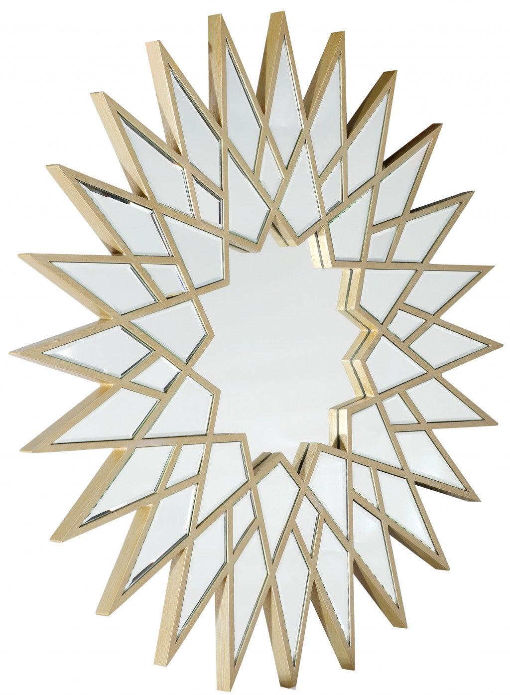 Gold Sunburst Accent Metal Mirror