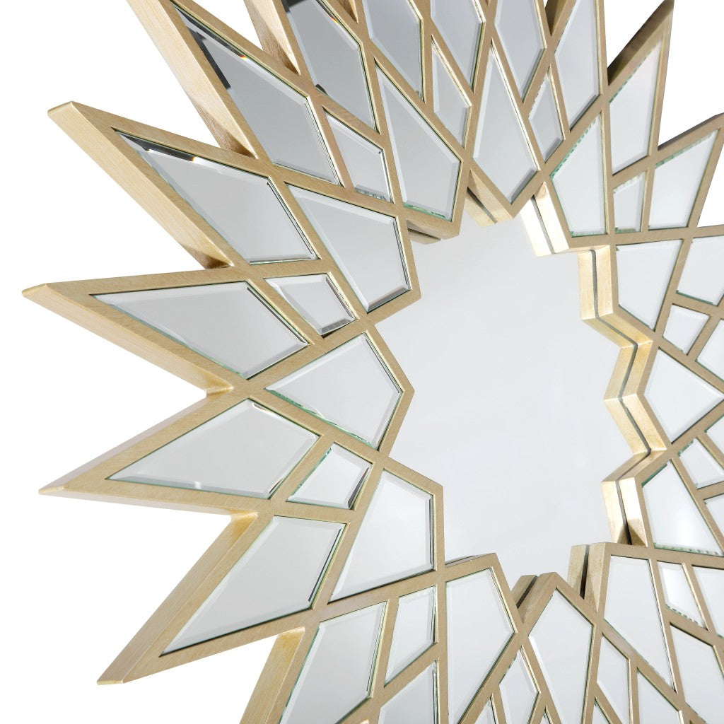 Gold Sunburst Accent Metal Mirror