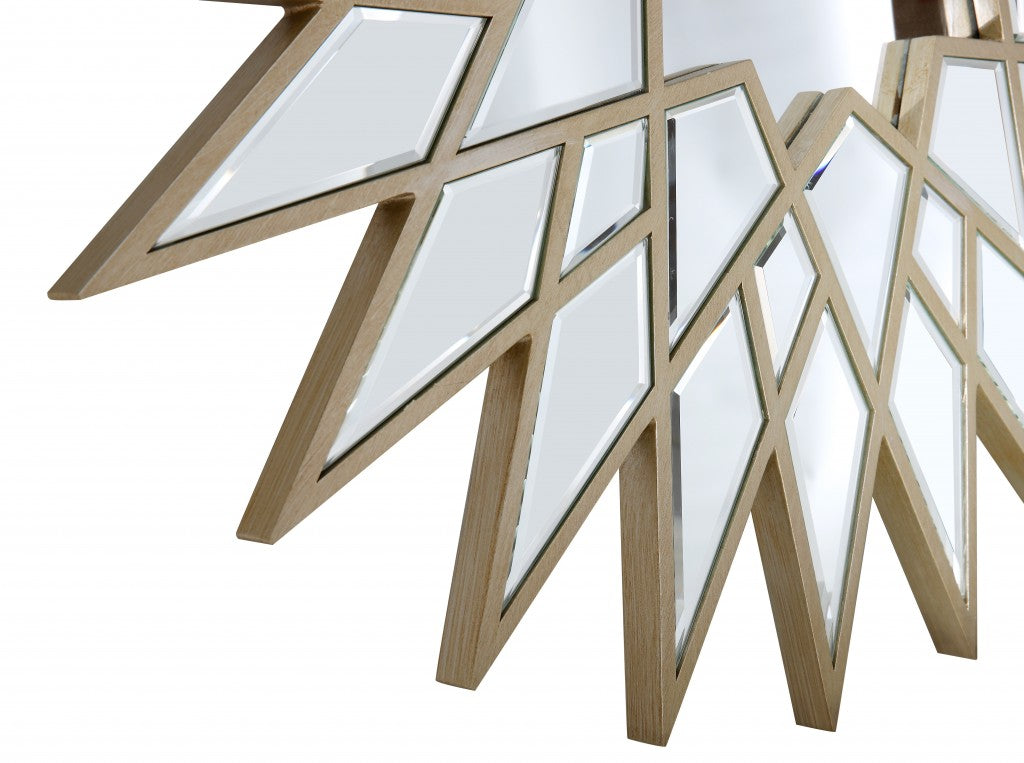 Gold Sunburst Accent Metal Mirror