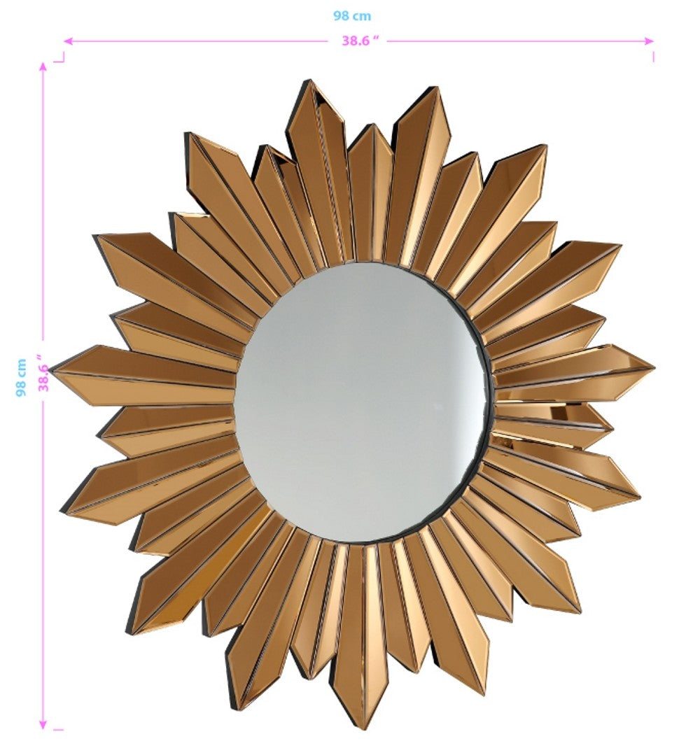 Gold Sunburst Accent Glass Mirror