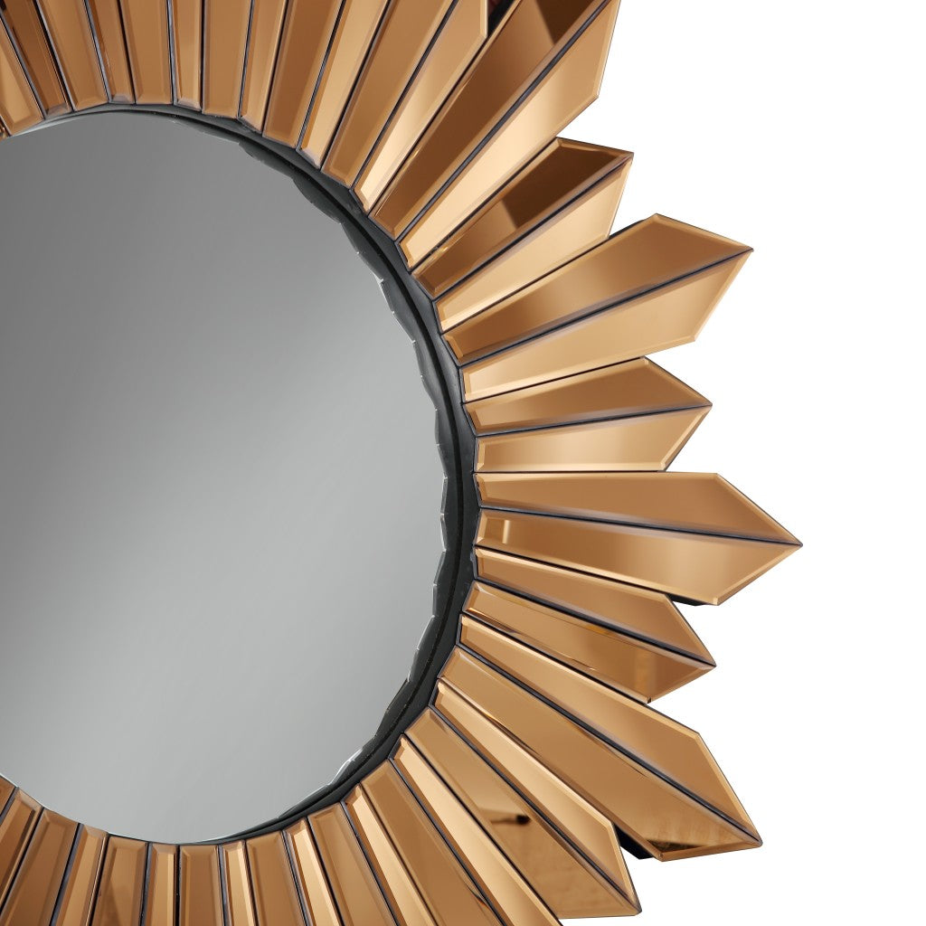 Gold Sunburst Accent Glass Mirror