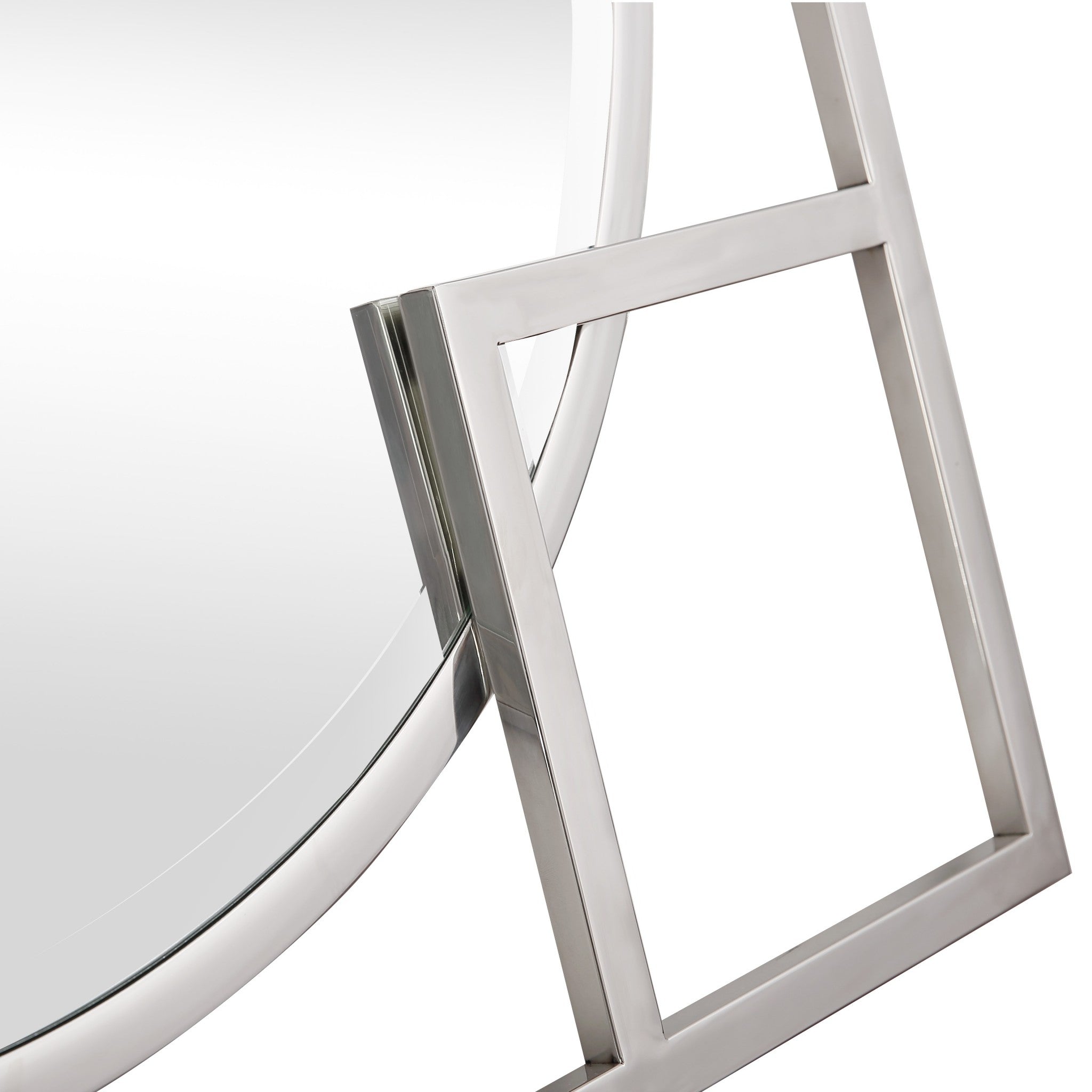 Silver Square Accent Metal Mirror