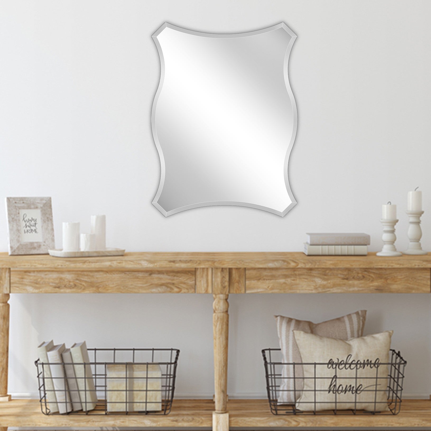 Silver Novelty Accent Glass Mirror