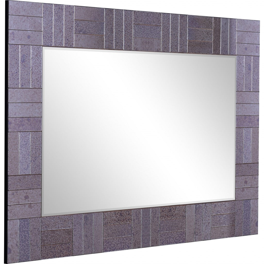 Gray Rectangle Accent Glass Mirror