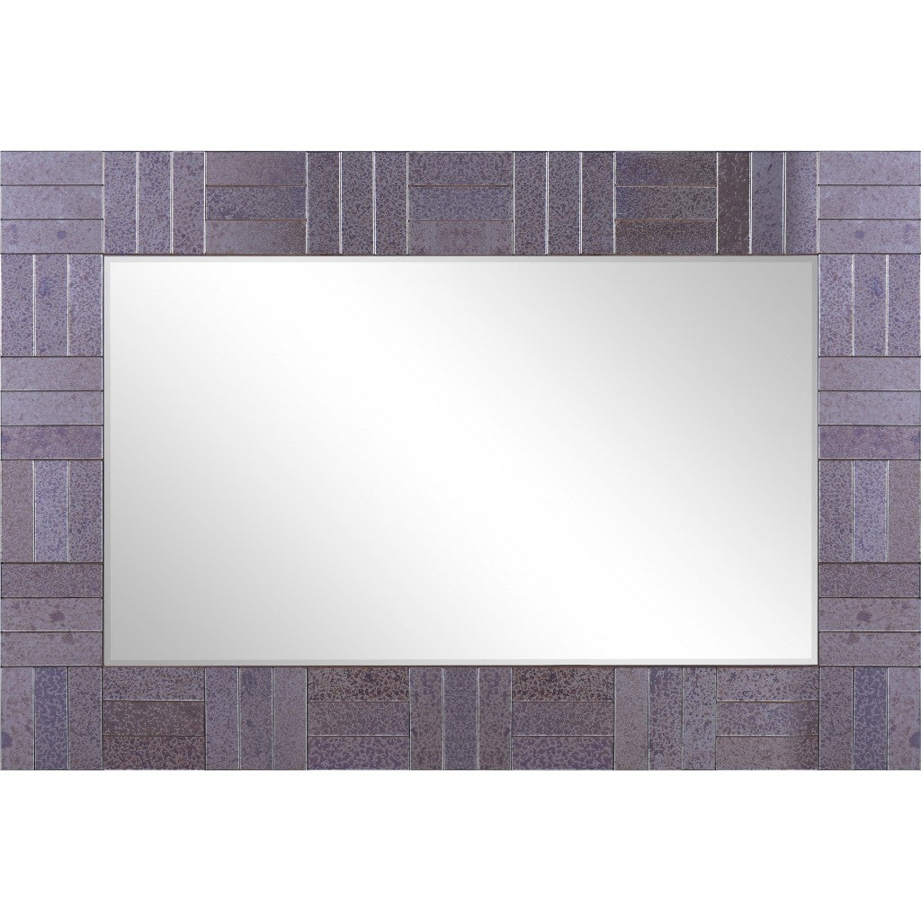 Gray Rectangle Accent Glass Mirror