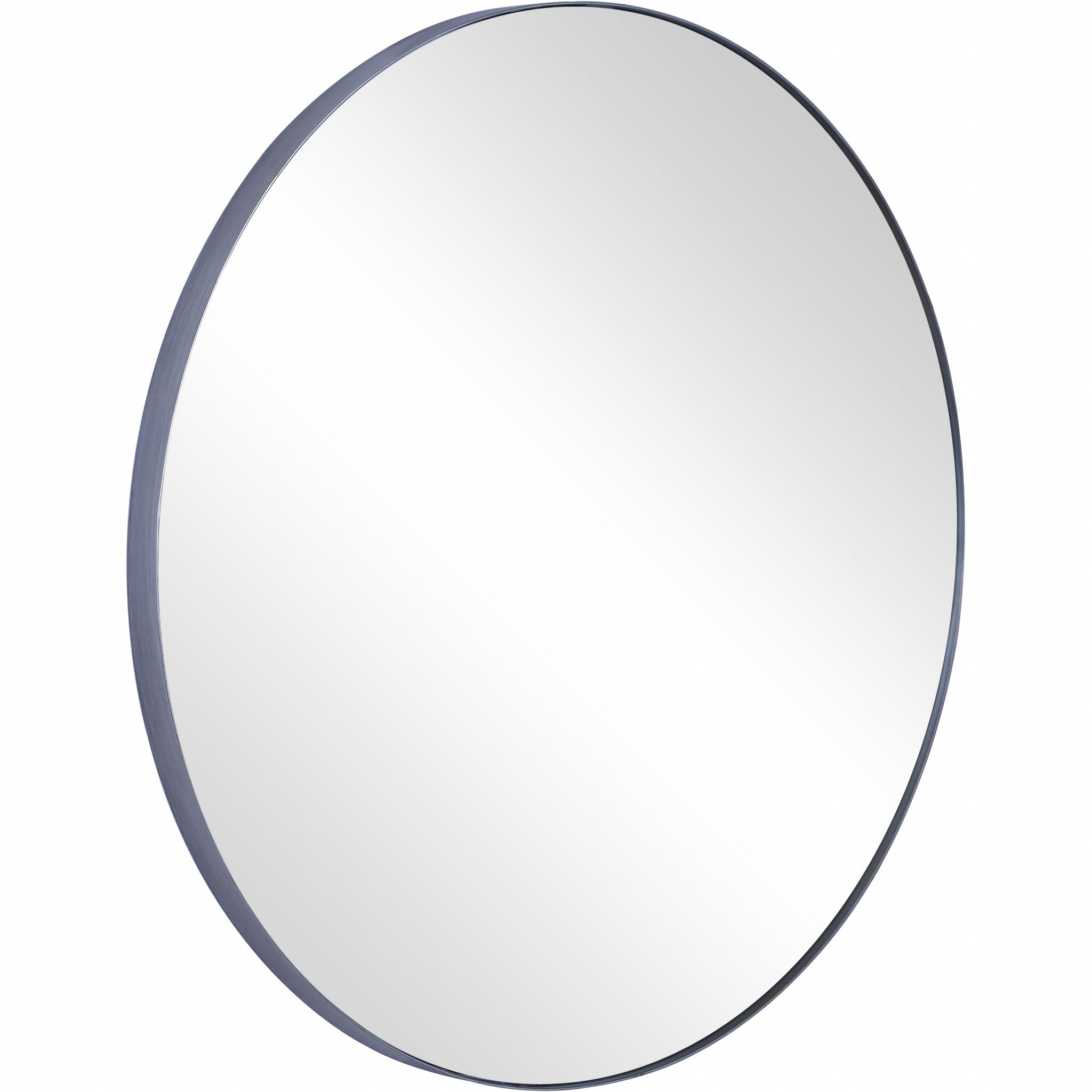 Black Round Accent Metal Mirror