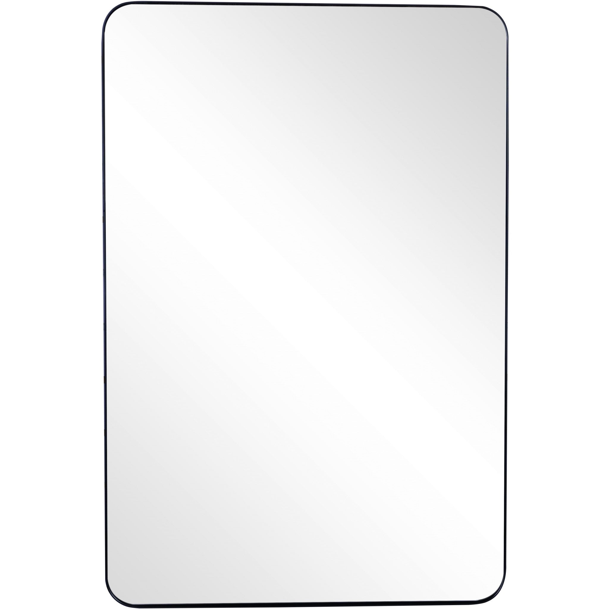 Black Rectangle Accent Metal Mirror