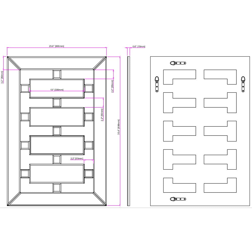 Clear Rectangle Accent Glass Mirror