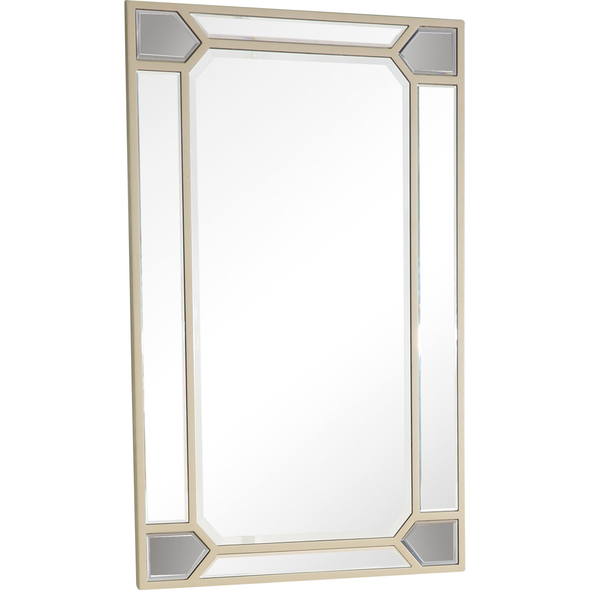 Silver Rectangle Accent Metal Mirror