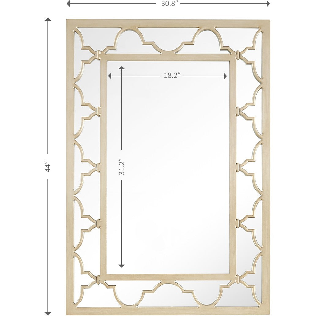 Champagne Rectangle Accent Metal Mirror