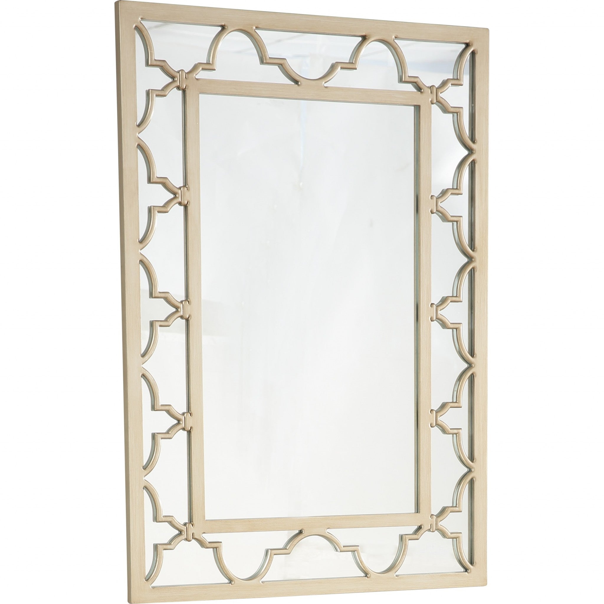 Champagne Rectangle Accent Metal Mirror