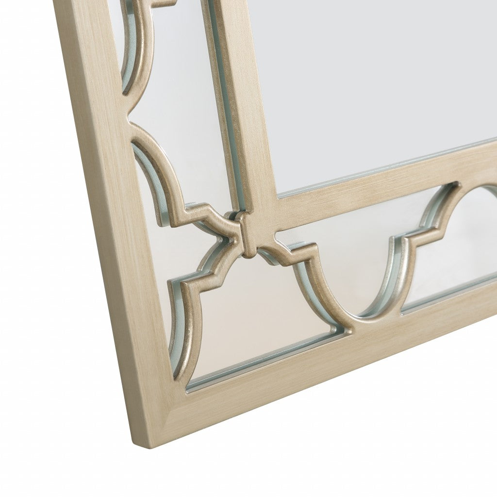 Champagne Rectangle Accent Metal Mirror