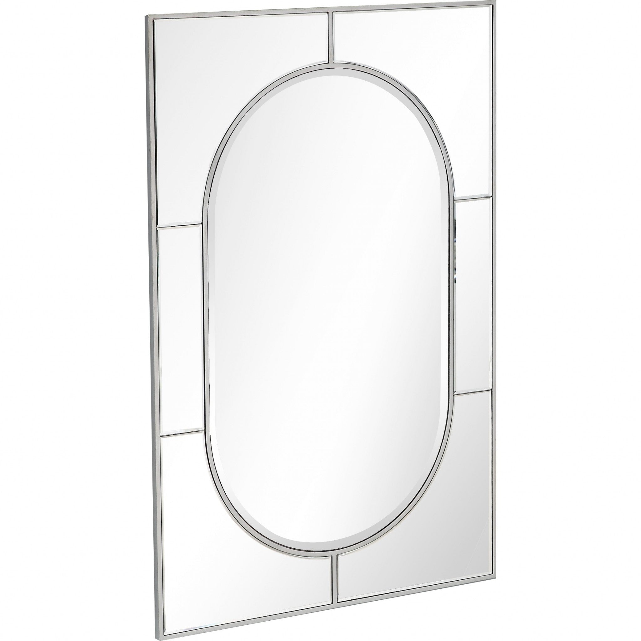 Silver Rectangle Accent Metal Mirror