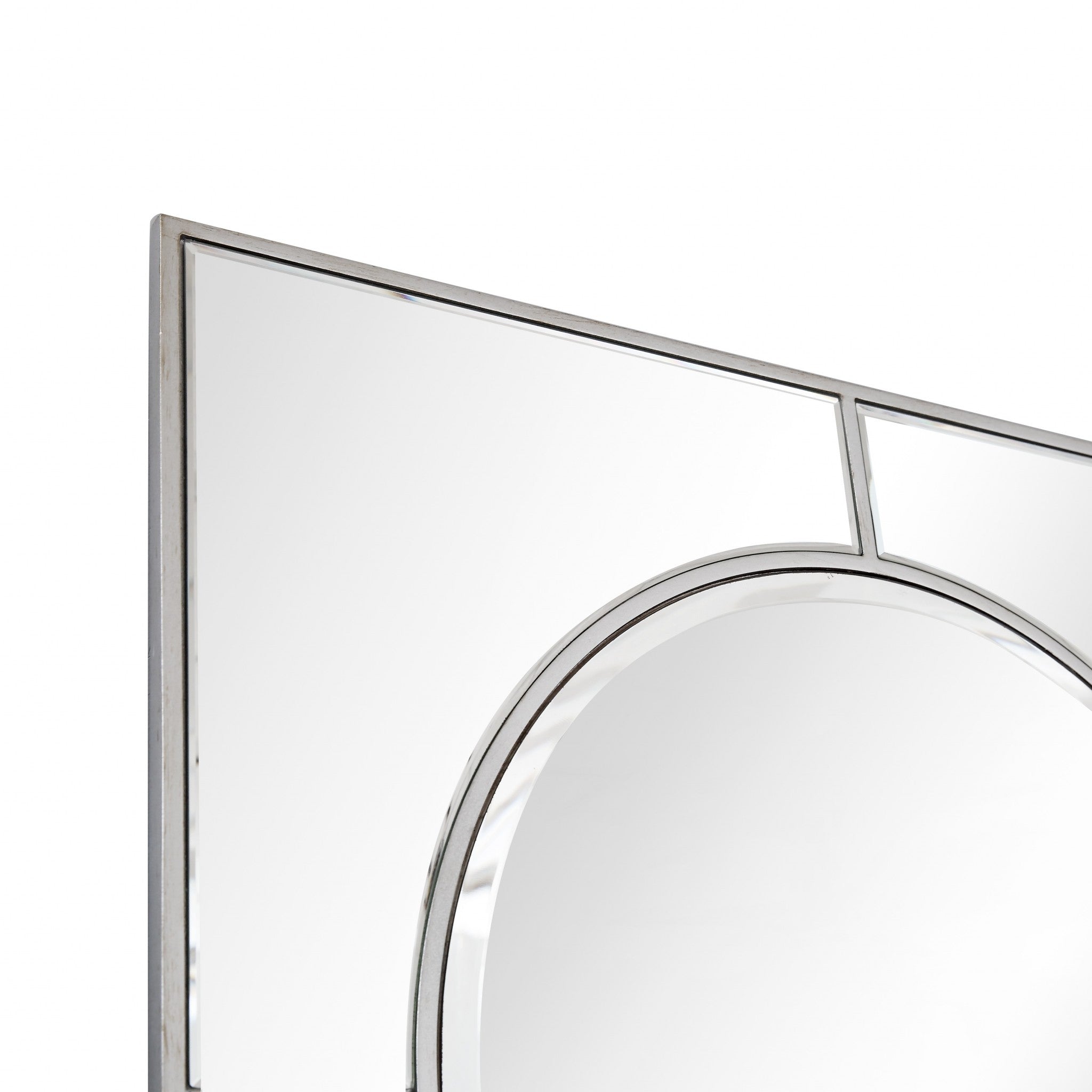 Silver Rectangle Accent Metal Mirror