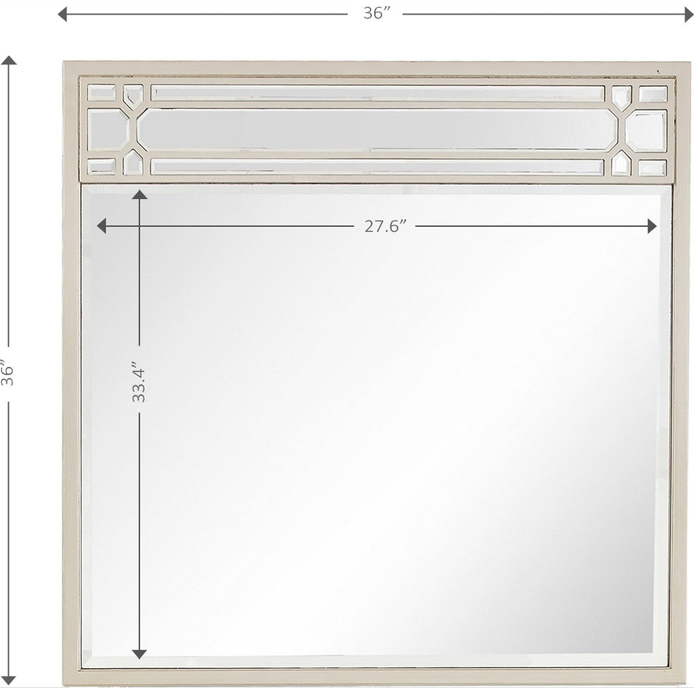 Champagne Square Accent Metal Mirror