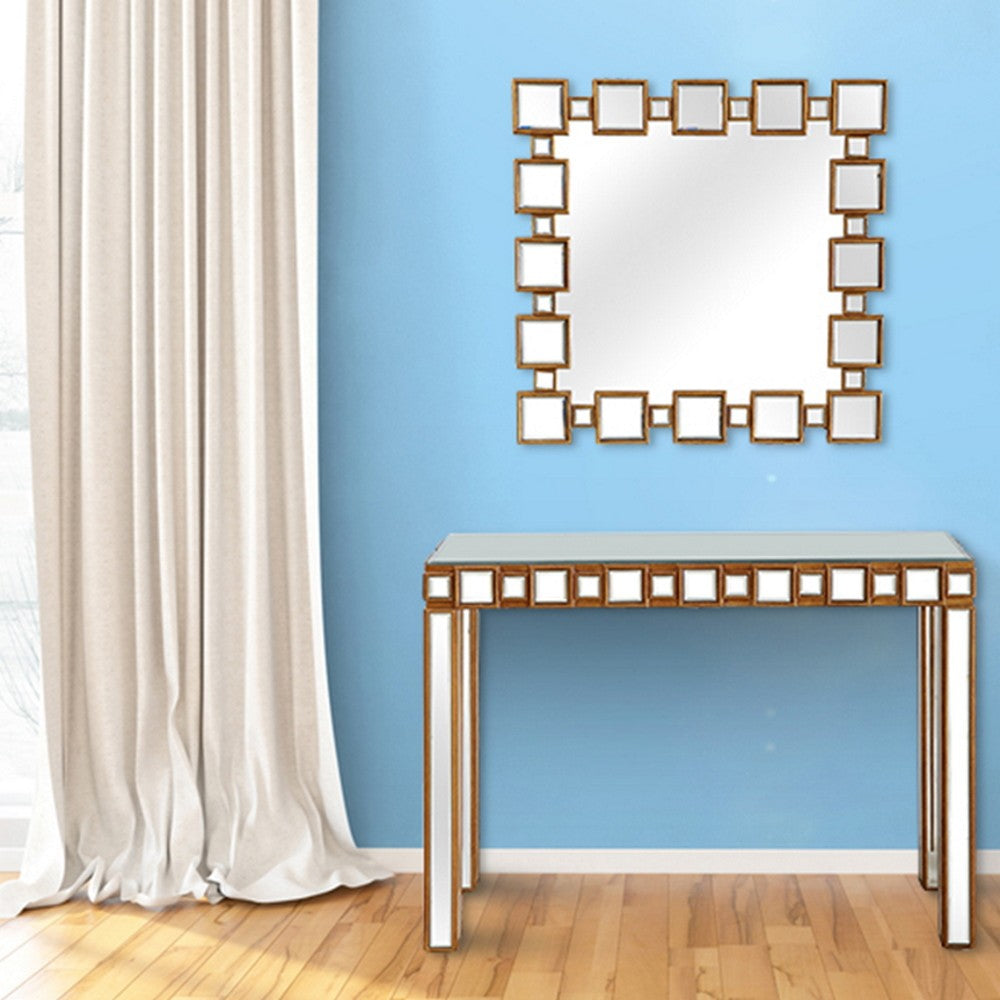 Gold Square Accent Mirror