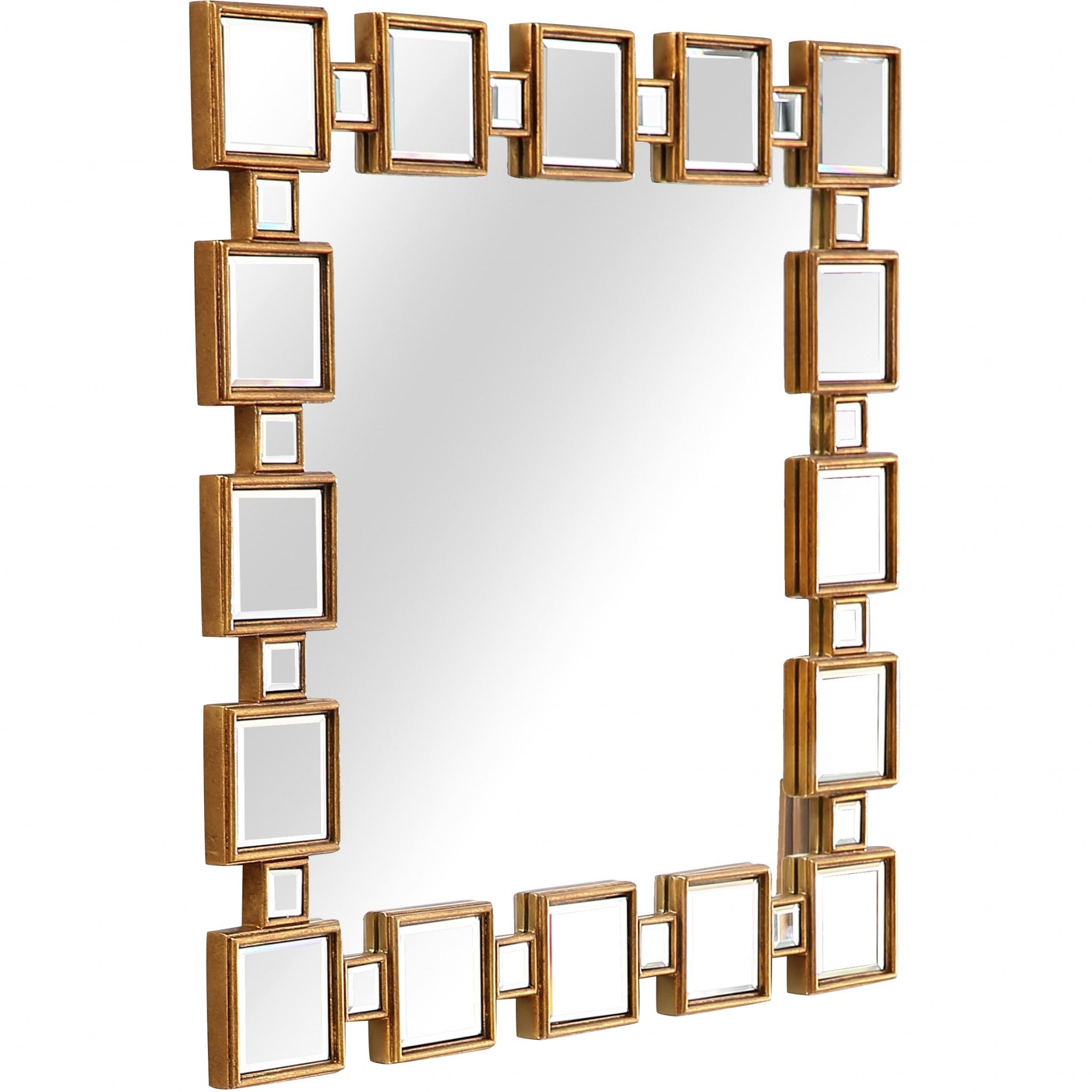 Gold Square Accent Mirror