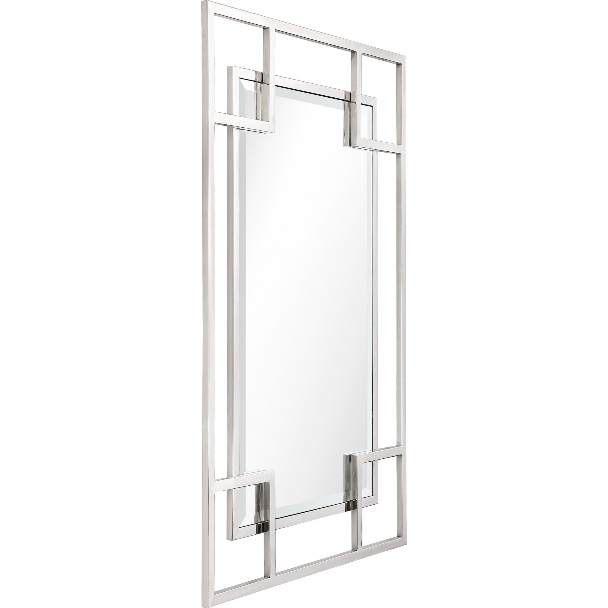 Silver Rectangle Accent Metal Mirror