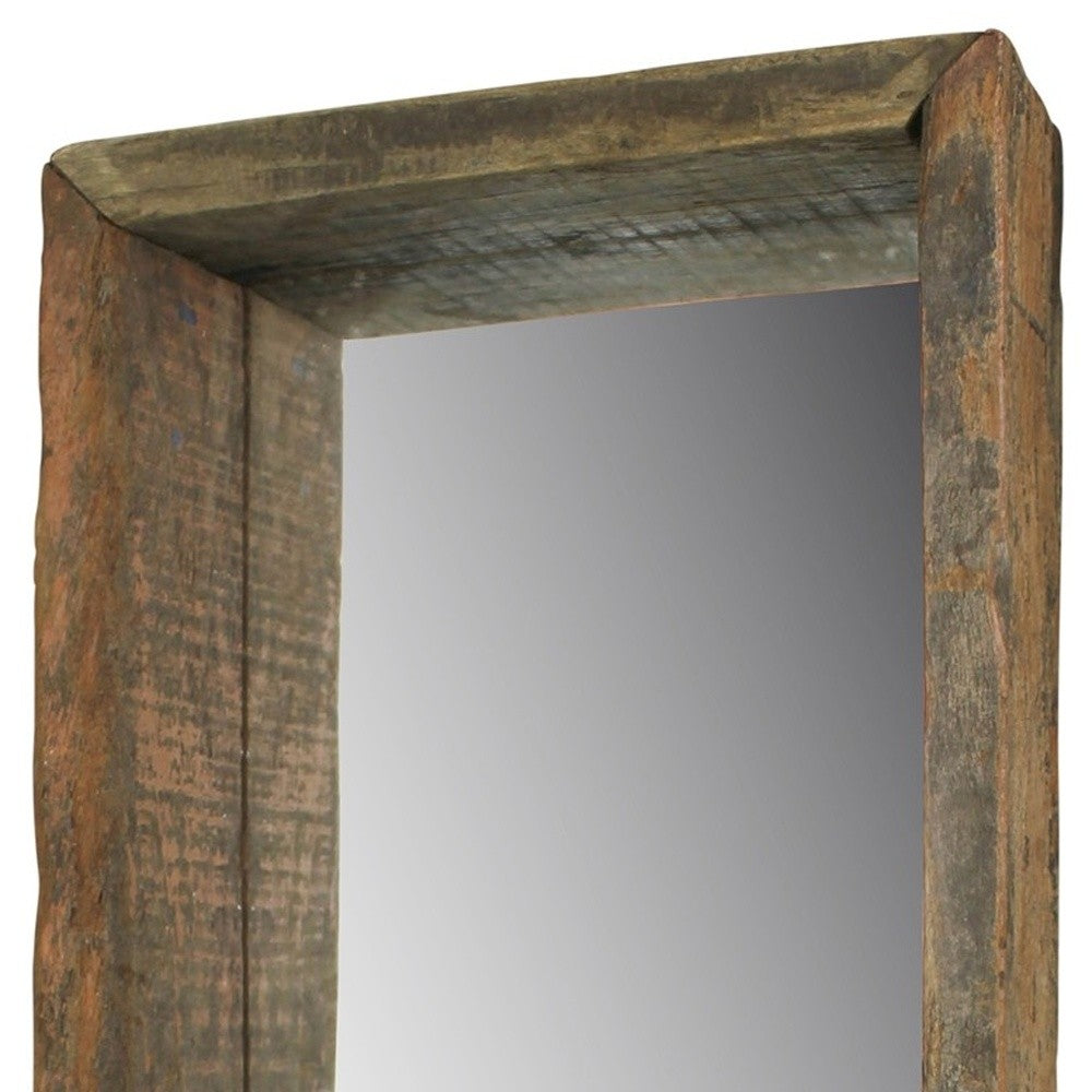 Petite Wooden Mirrored Shelf