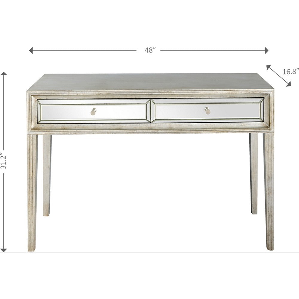 Antiqued Silver Finish Console Table