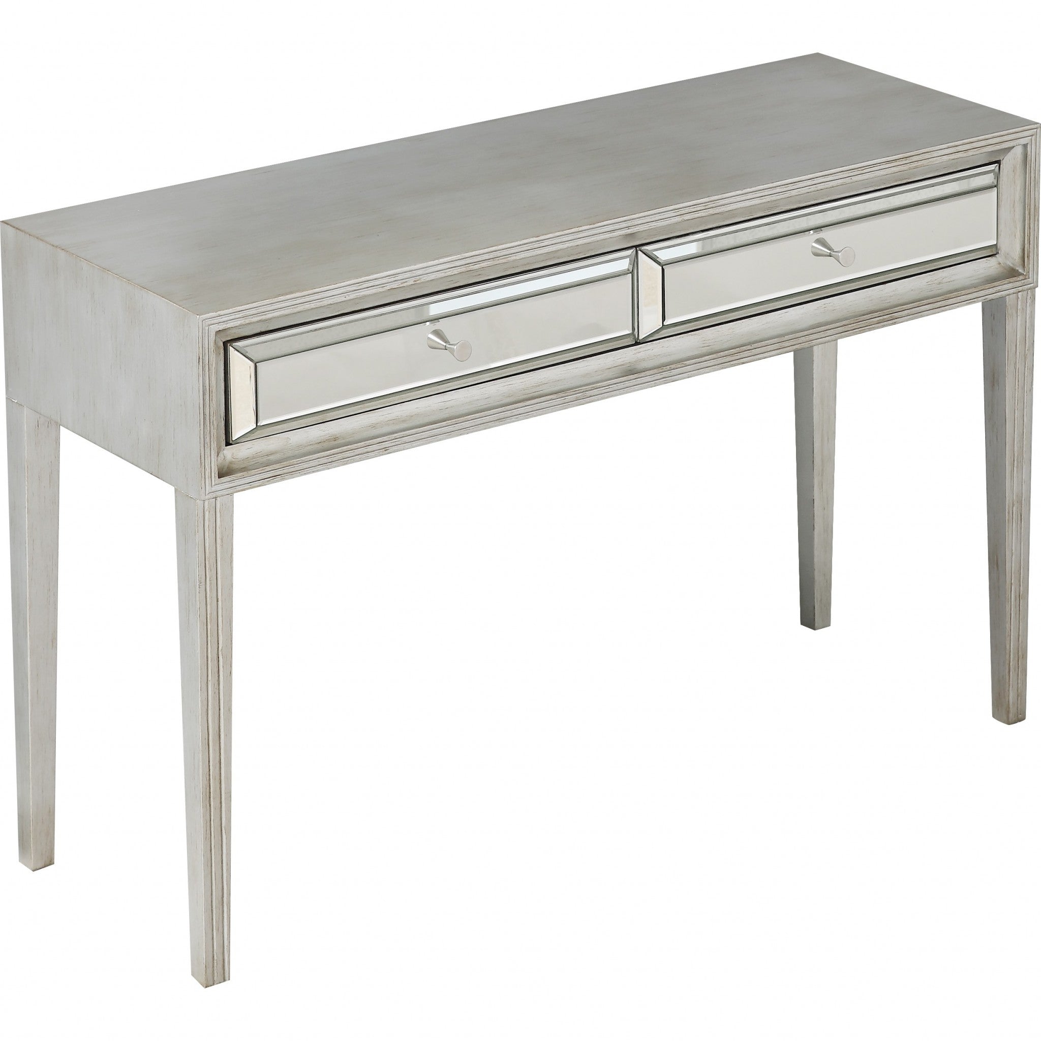 Antiqued Silver Finish Console Table