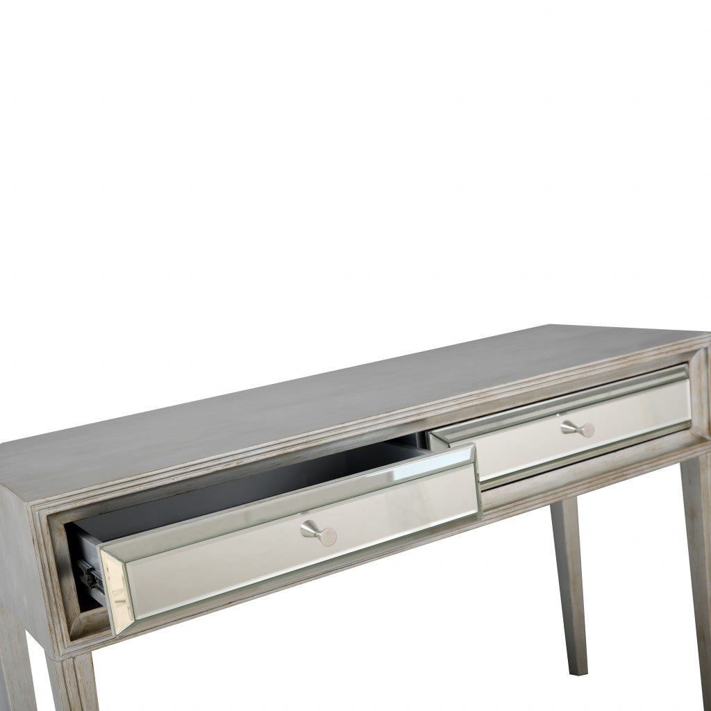 Antiqued Silver Finish Console Table