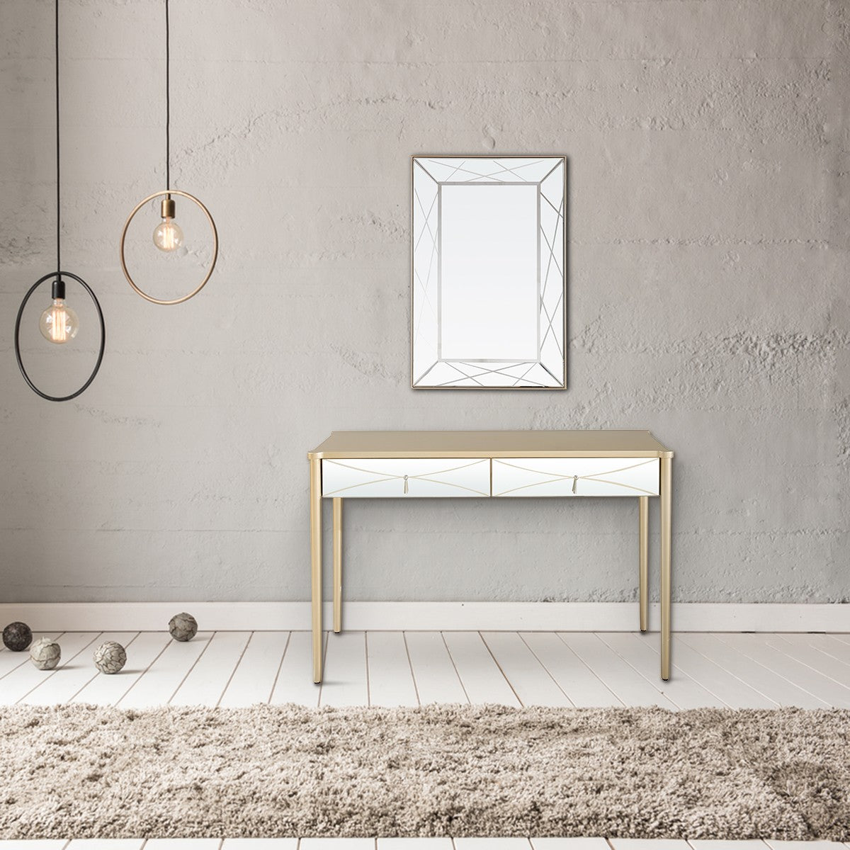 Champagne Finish Console Table