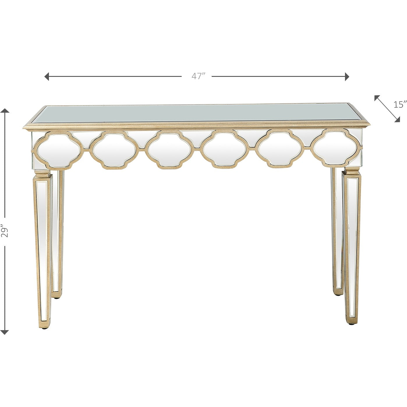 Scalloped Edge Console Table