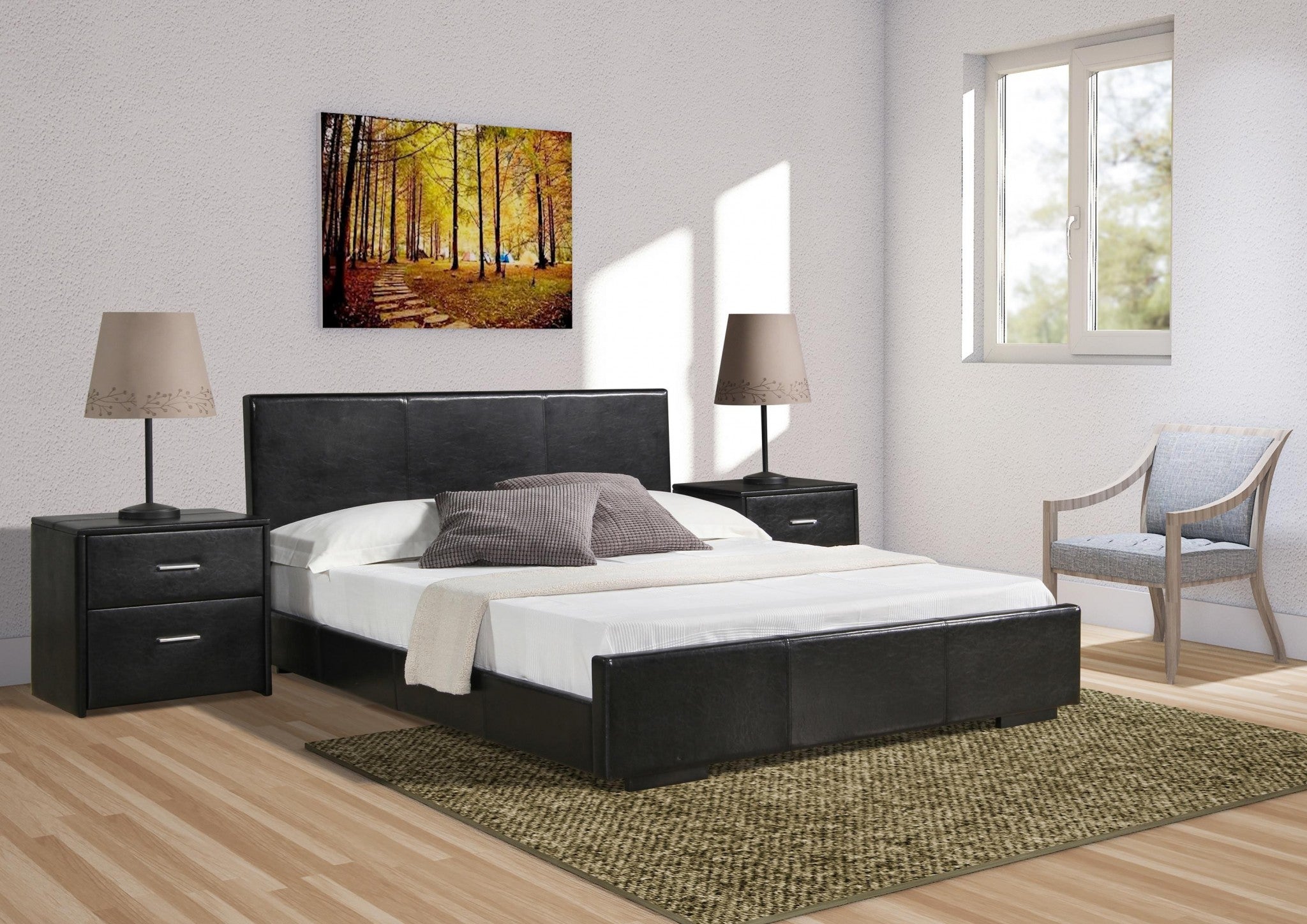 Black Platform Queen Bed