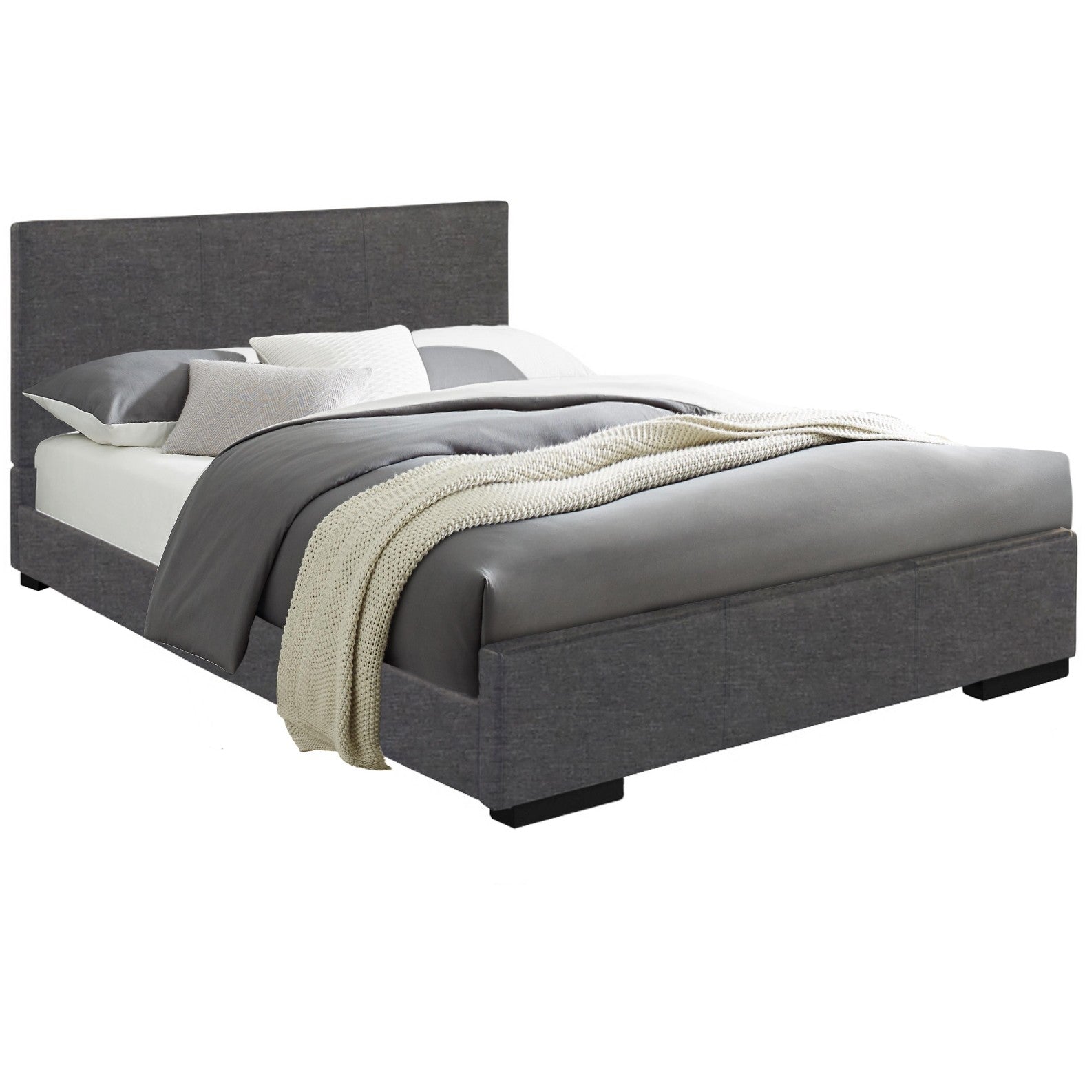 Grey Platform King Bed