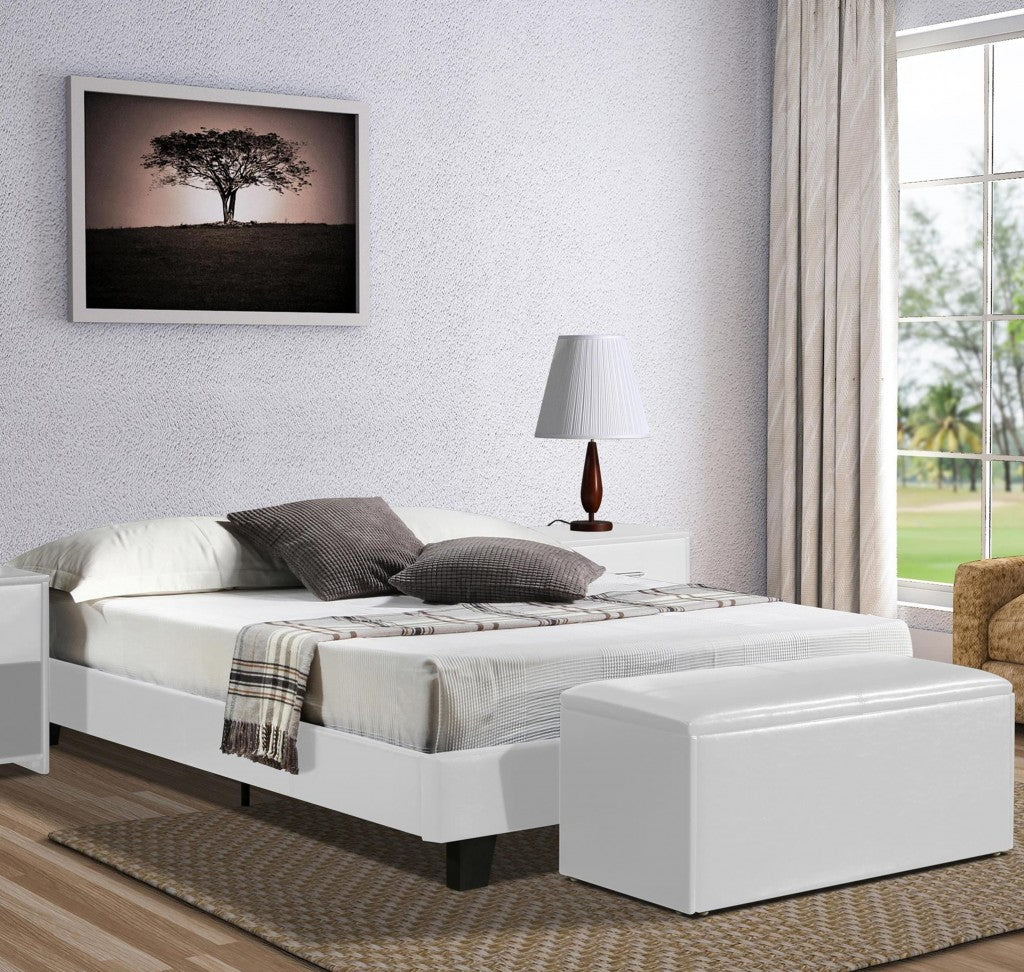 White Platform Queen Bed