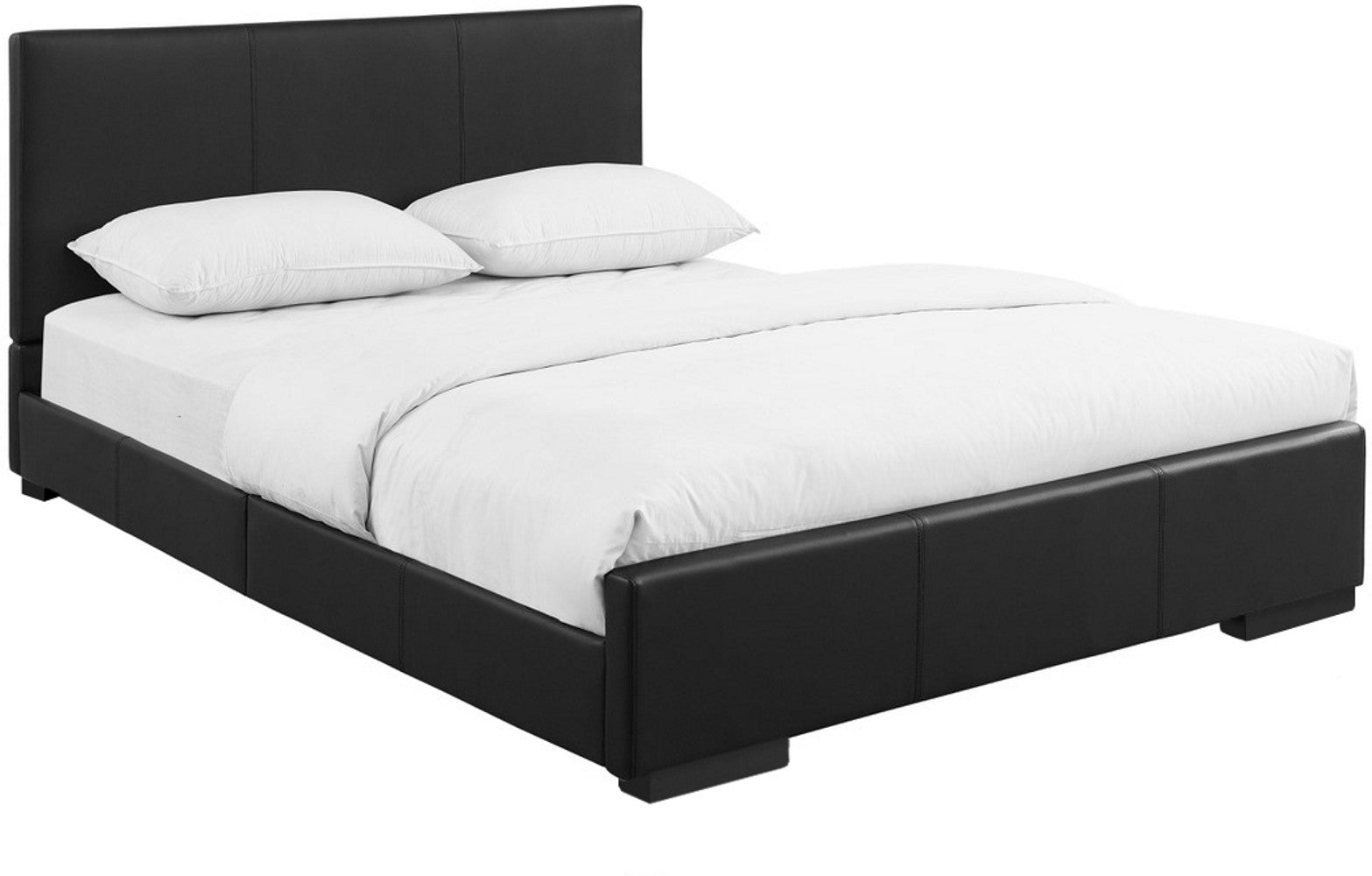 Black Upholstered Full Platform Bed