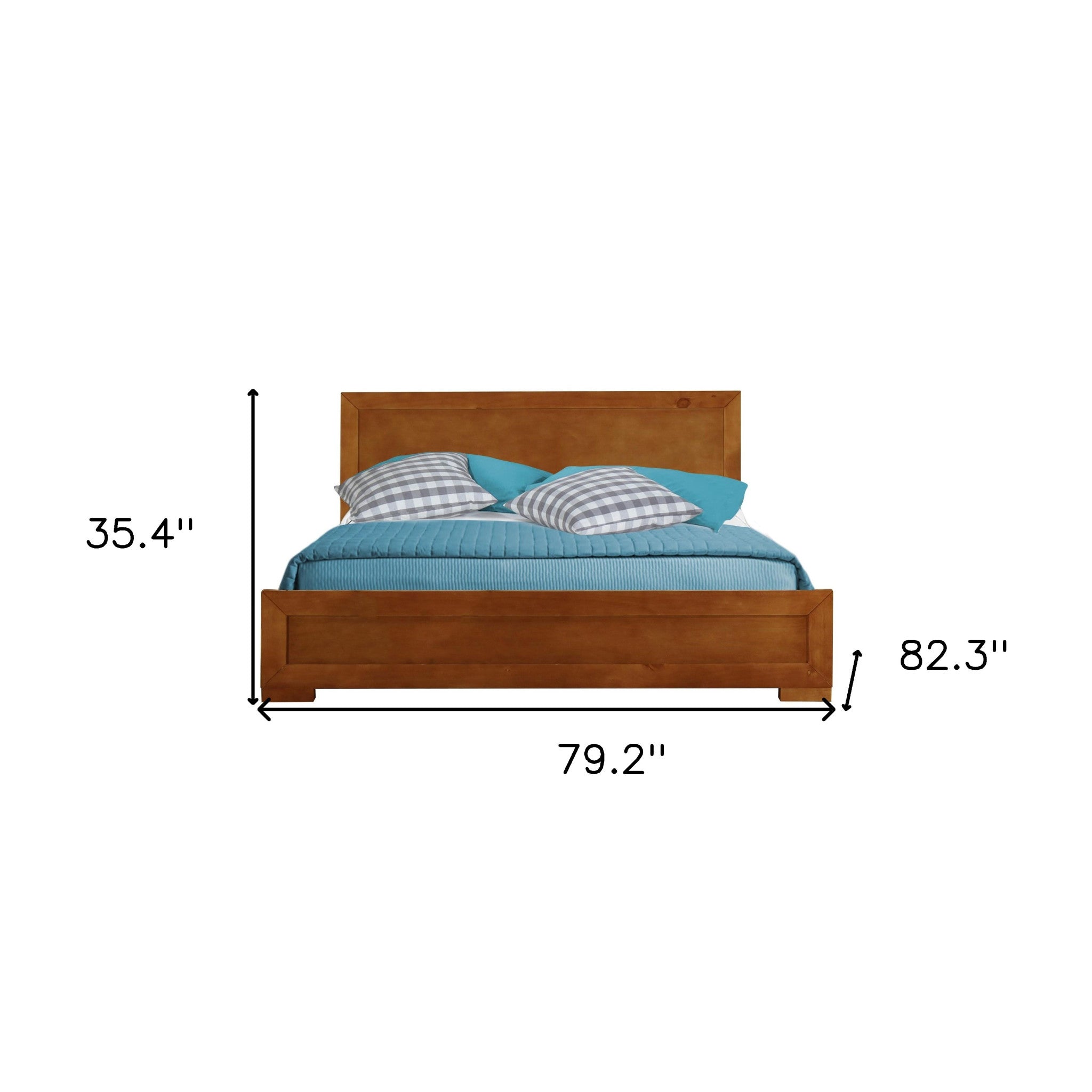 Oak Wood King Platform Bed