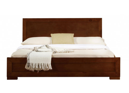 Walnut Wood King Platform Bed